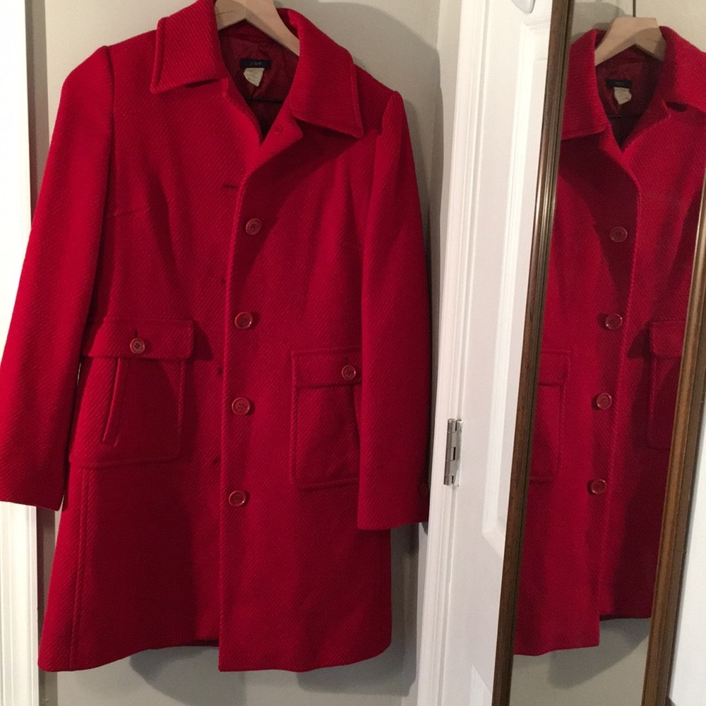 JCREW Wool Overcoat (in Red)
